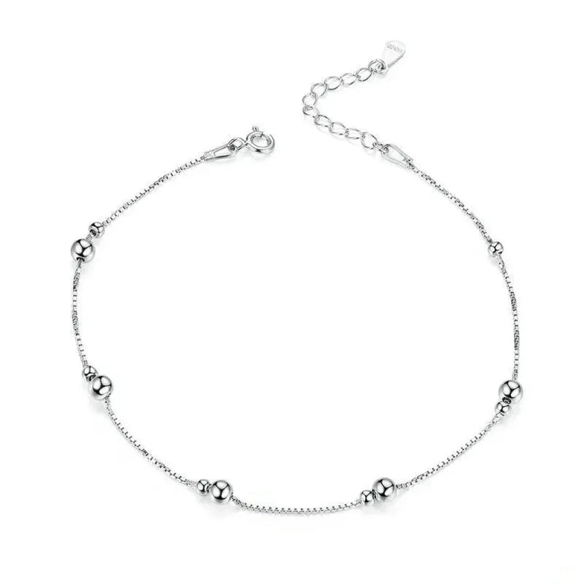 The Minimalist 925 Sterling Silver Bead Anklet