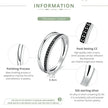 925 Sterling Silver Black & Clear Double Circle CZ Ring