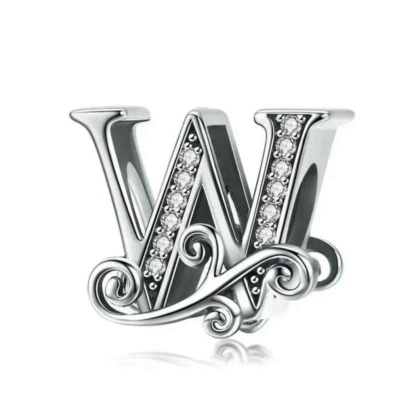 Vintage Openwork 925 Sterling Silver Initial Charm