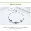 Genuine 925 Sterling Silver Evil Eye Tennis Bracelet w/ Blue CZ | Adjustable