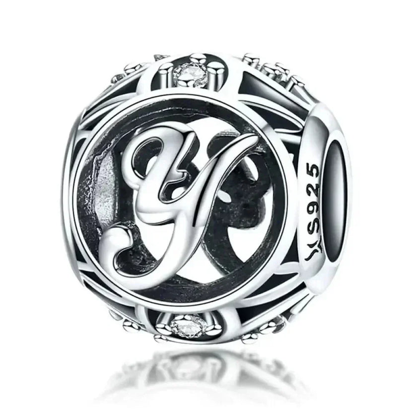 925 Sterling Silver Initial Charm Bead