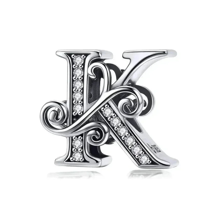 Vintage Openwork 925 Sterling Silver Initial Charm