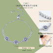Genuine 925 Sterling Silver Evil Eye Tennis Bracelet w/ Blue CZ | Adjustable