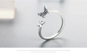 925 Sterling Silver CZ Butterfly Open Ring