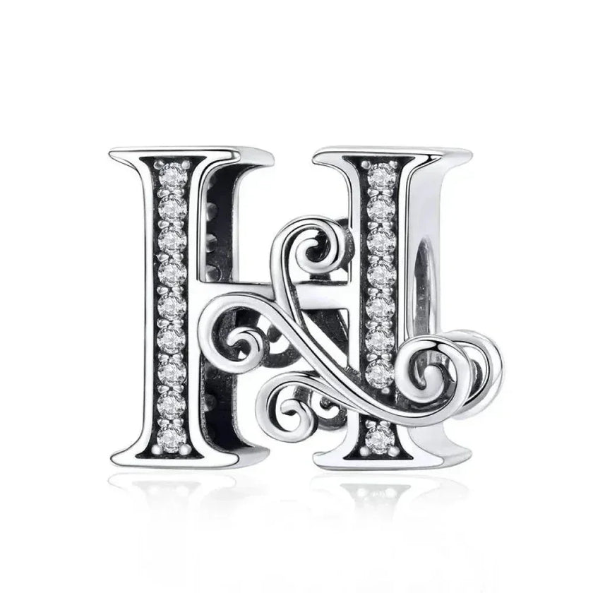 Vintage Openwork 925 Sterling Silver Initial Charm