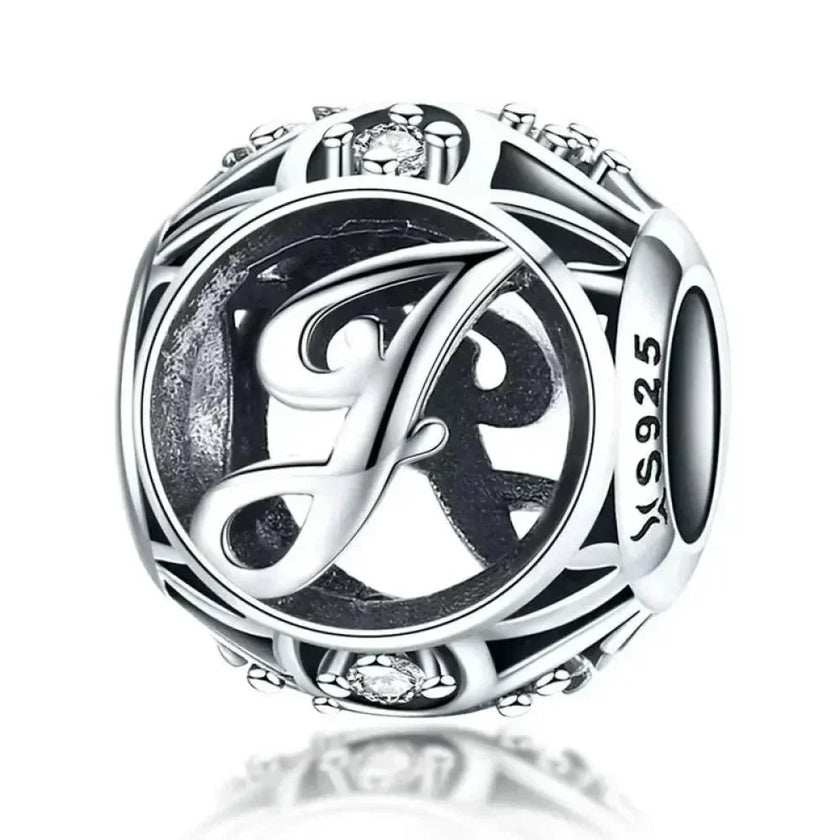925 Sterling Silver Initial Charm Bead