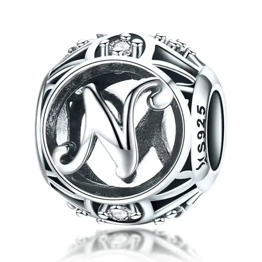 925 Sterling Silver Initial Charm Bead