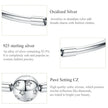 Sterling Silver Snake Chain Bangle Bracelet with CZ Pavé