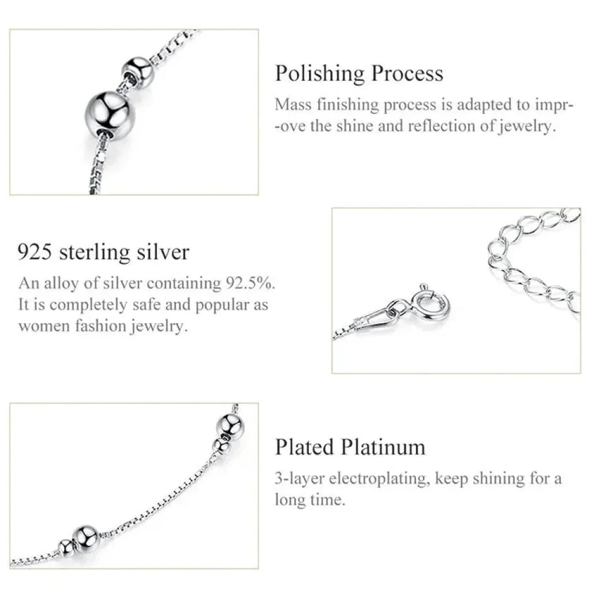 The Minimalist 925 Sterling Silver Bead Anklet