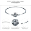 Sterling Silver Snake Chain Bangle Bracelet with CZ Pavé