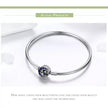 Sterling Silver Snake Chain Bangle Bracelet with CZ Pavé