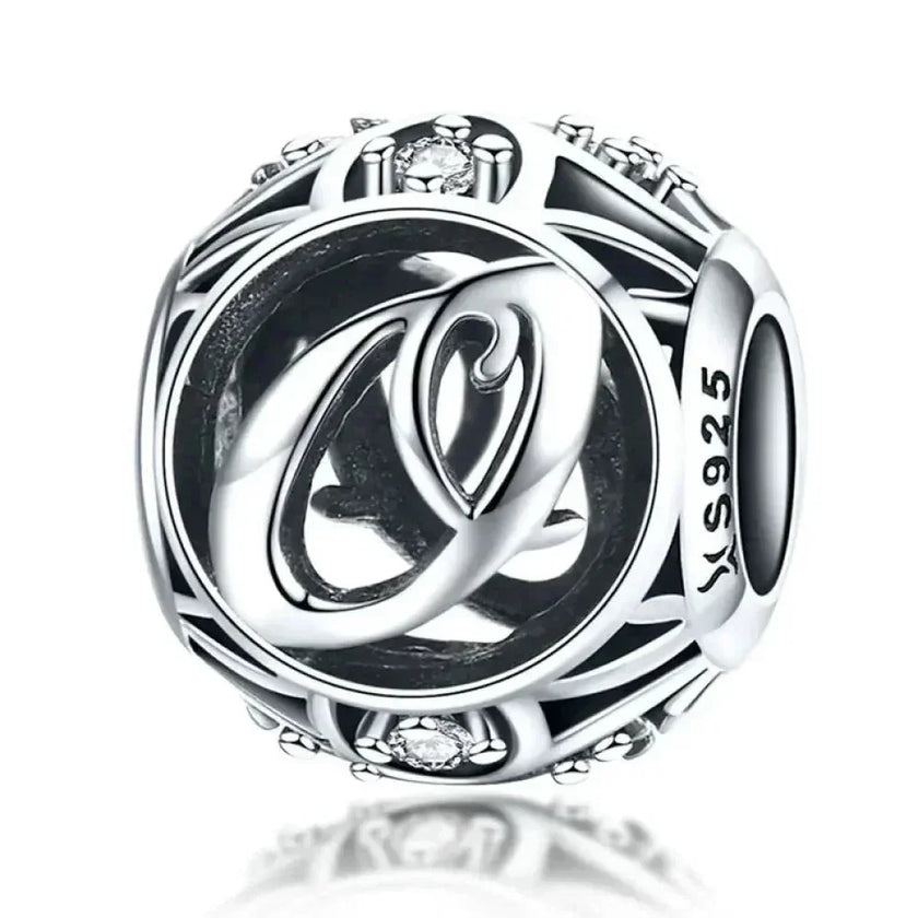 925 Sterling Silver Initial Charm Bead