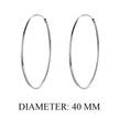 Stylish 925 Sterling Silver Large Hoop Earrings for Women - Trendy Circle Endless Huggie Big Hoops (30/40mm)