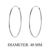 Stylish 925 Sterling Silver Large Hoop Earrings for Women - Trendy Circle Endless Huggie Big Hoops (30/40mm)