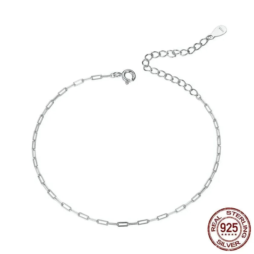 925 Sterling Silver Gold Cable Chain Bracelet