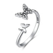 925 Sterling Silver CZ Butterfly Open Ring