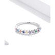 925 Sterling Silver Rainbow CZ Band Ring