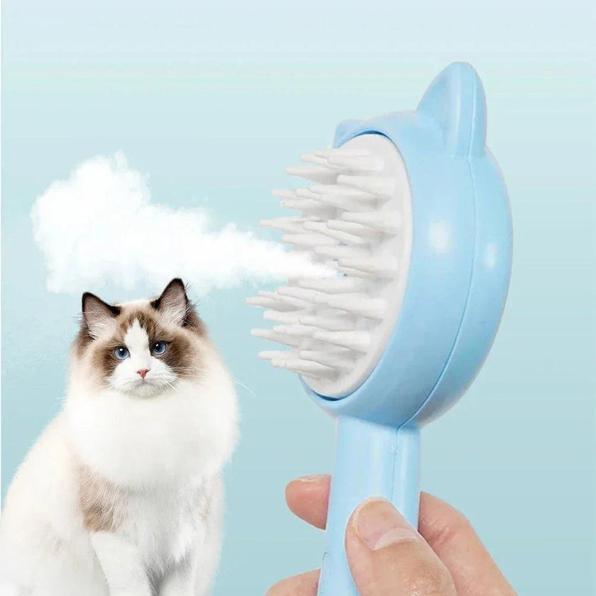 3-in-1 Steam Cat Grooming Brush – USB Rechargeable Slicker Brush for Cats & Dogs