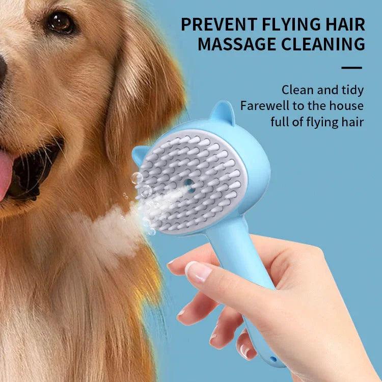 3-in-1 Steam Cat Grooming Brush – USB Rechargeable Slicker Brush for Cats & Dogs