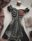 Halloween 3D Skull Print Women's Short Sleeve A- Line Skirt