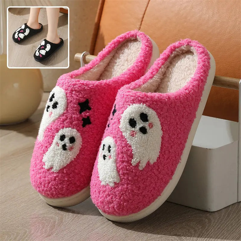 Halloween Slippers – Warm Anti-Slip Cartoon Plush Home Baotou Shoes