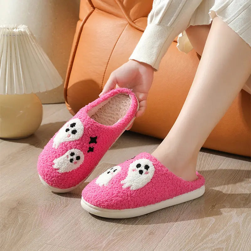Halloween Slippers – Warm Anti-Slip Cartoon Plush Home Baotou Shoes