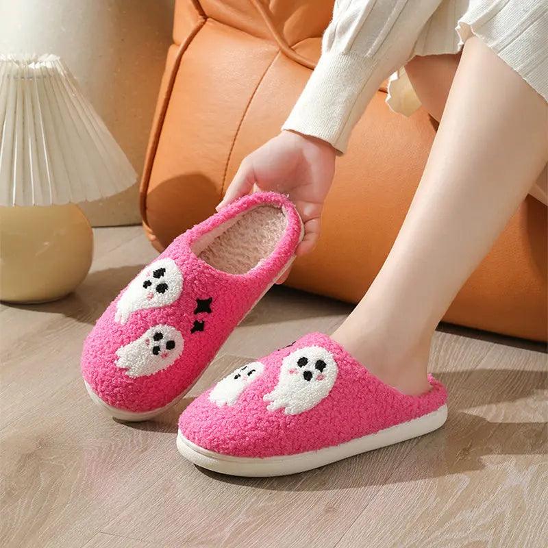 Halloween Slippers – Warm Anti-Slip Cartoon Plush Home Baotou Shoes