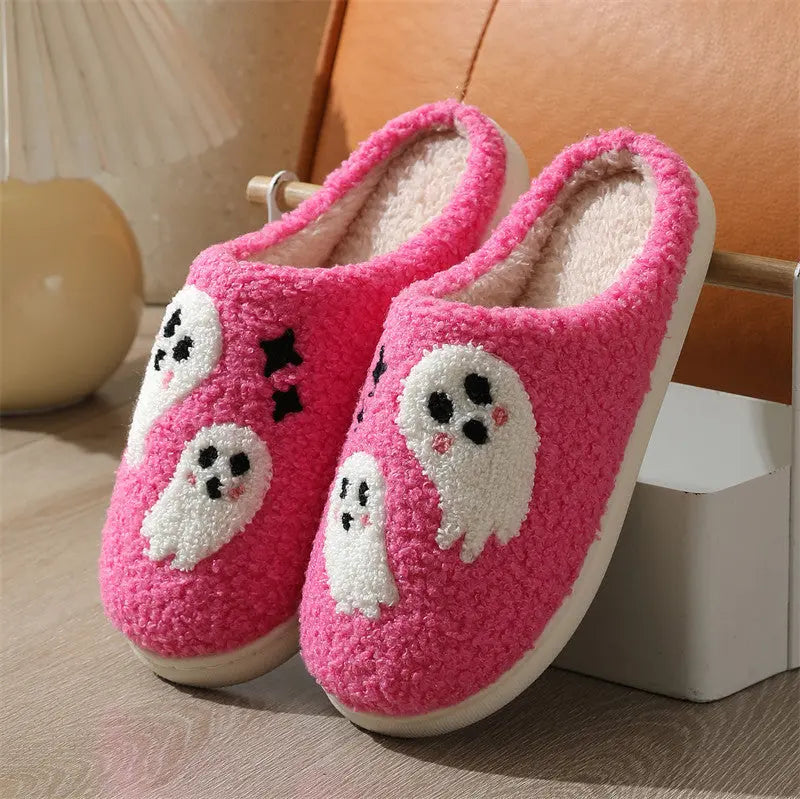 Halloween Slippers – Warm Anti-Slip Cartoon Plush Home Baotou Shoes