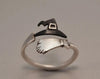 Halloween Ghost Witch Hat Broom Opening Ring