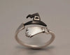 Halloween Ghost Witch Hat Broom Opening Ring