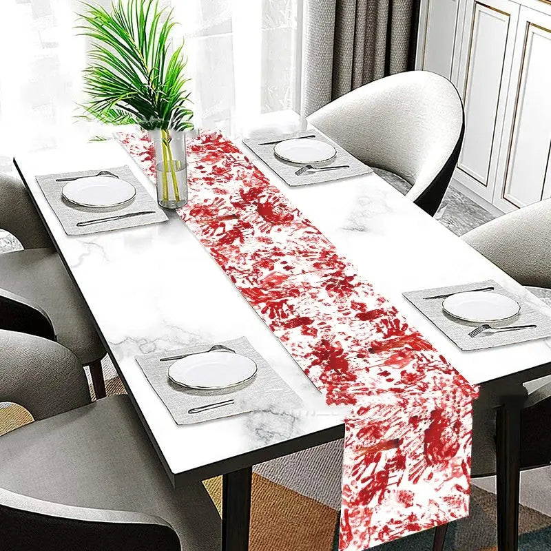 Halloween Horror Bloody Hand Printed Tablecloth Decoration
