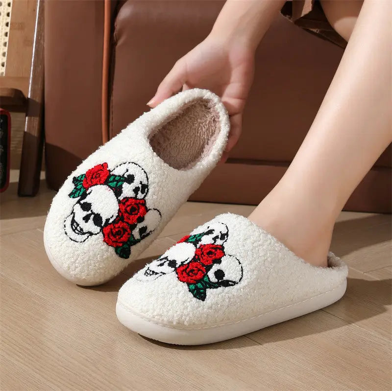 Halloween Slippers – Plush Anti-Slip Warm Slippers for Men & Women