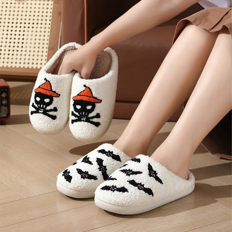 Halloween Slippers – Plush Anti-Slip Warm Slippers for Men & Women