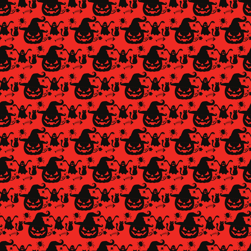 Craft HTV Jack - O' - Lantern, Ghost and Cat Spooky Halloween Pattern 1
