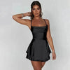 Halter Satin Summer Charming Backless Straps Temperament Elegant Celebrity Style Short Dress