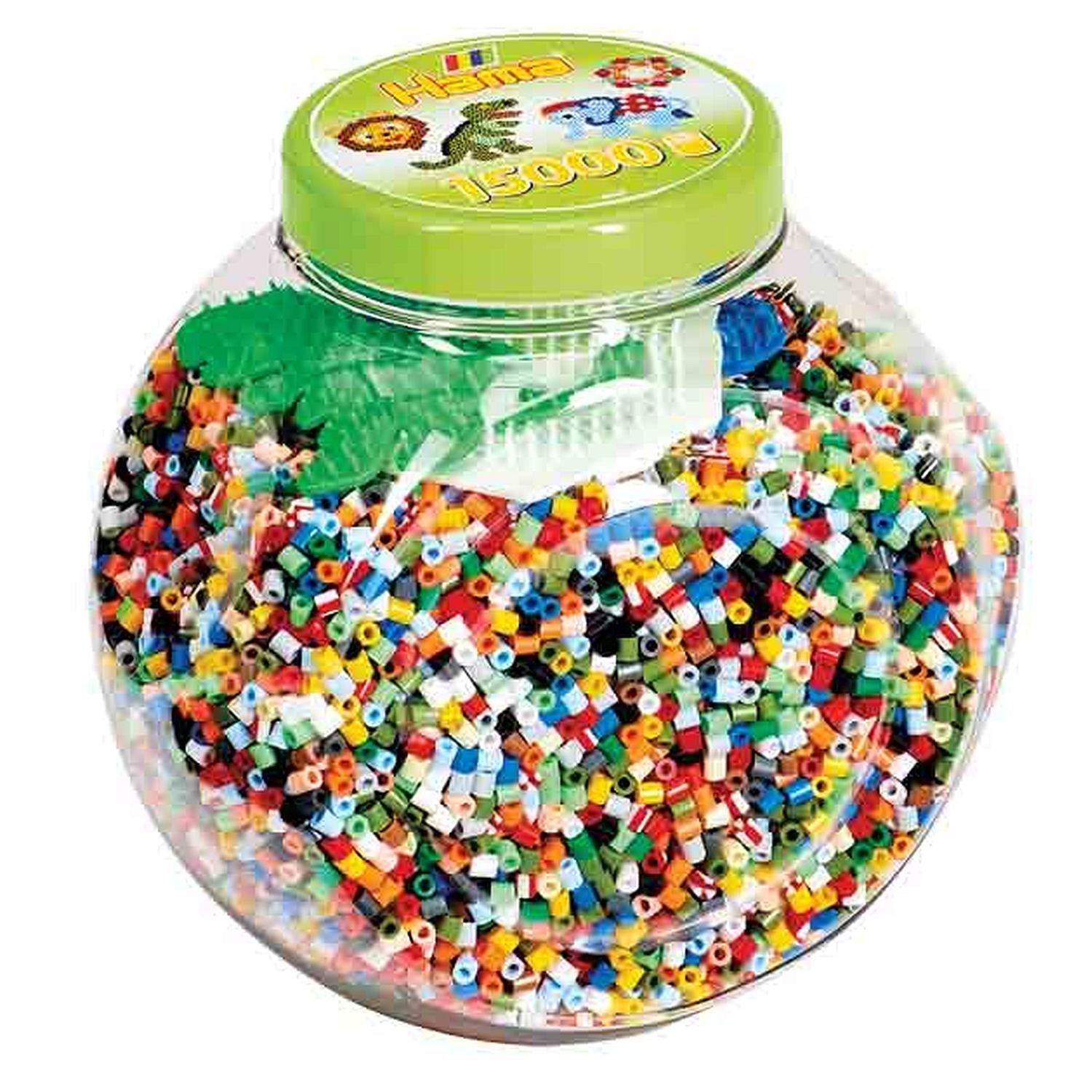 Hama - 15K Beads & Pegboardin Tub - - Green