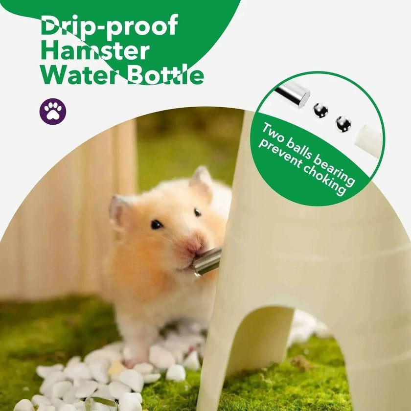 Hamster Water Bottle + Stand & Hideout: 150ml