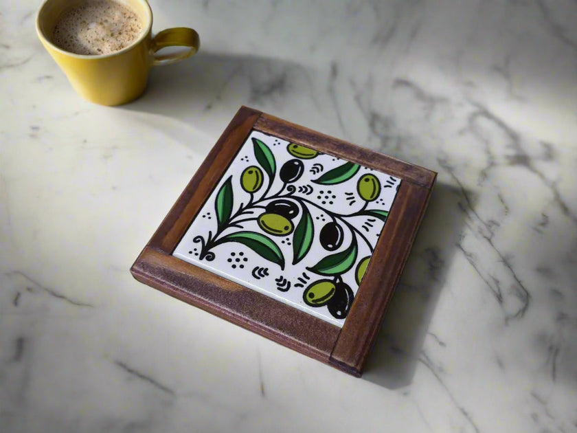 Coaster Handmade Palestine Ceramic Heat-Resistant for Coffee, Tea