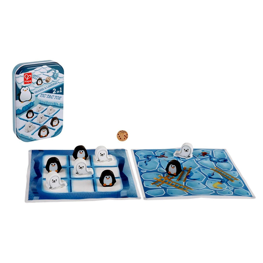 Hape - Jeu 2-en-1 - Échelles et Serpents / Tic-Tac-Toe
