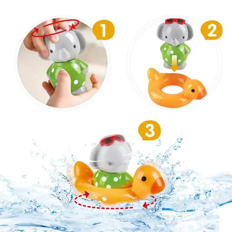 Hape - Éléphant qui tourne, éclabousse et nage