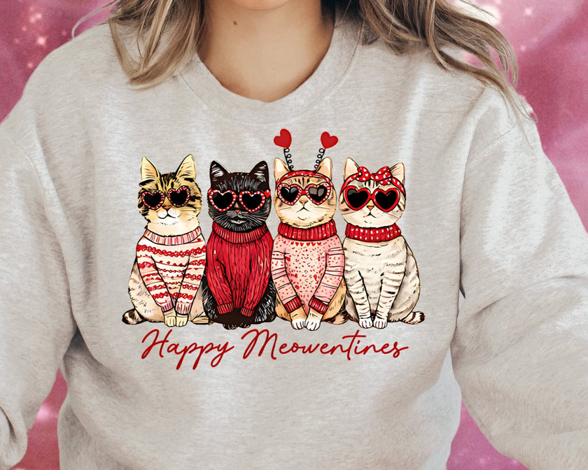 DTF Transfer Valentines - Happy Meowentines