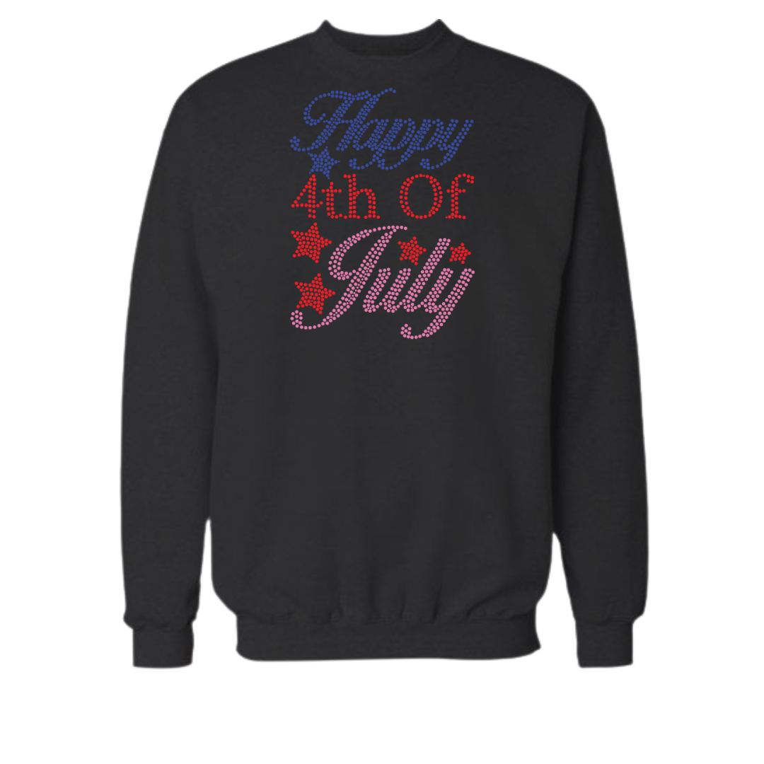 Happy 4th of July Rhinestone Shirt – Patriotic Sparkle Bling Tee | Blingdazzel