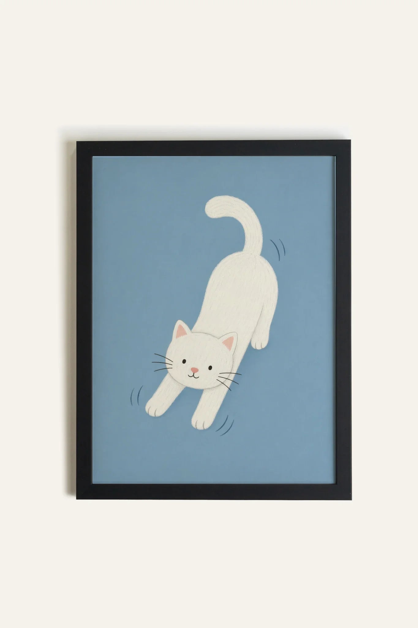 HAPPY KITTEN, Oeuvre sur toile rigide, encadré Noir (collective)