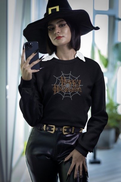 Happy Halloween Rhinestone Shirt – Spooky Sparkle Bling Tee | Blingdazzel