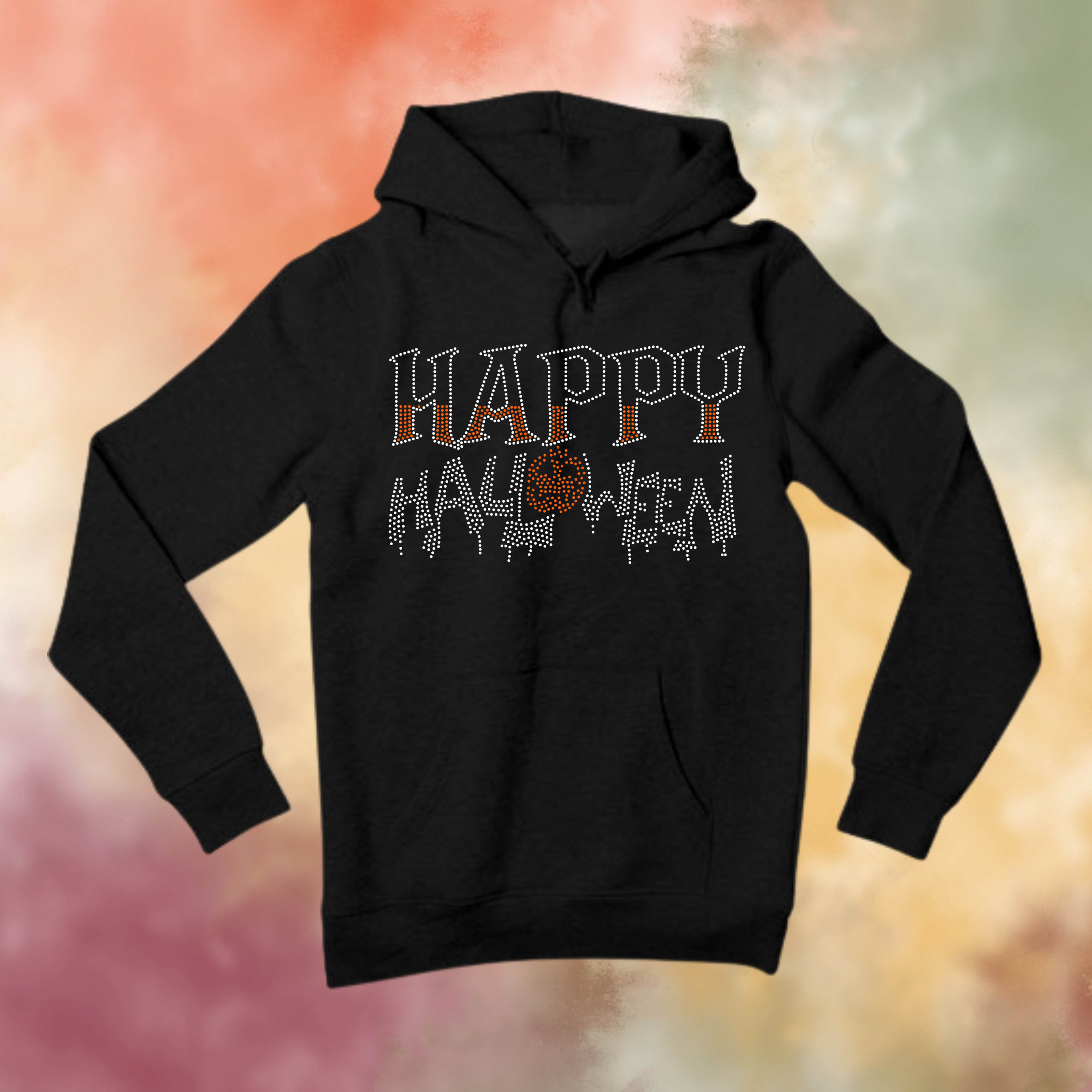 Happy Halloween Pumpkin Rhinestone Shirt – Spooky Sparkle Bling Tee | Blingdazzel