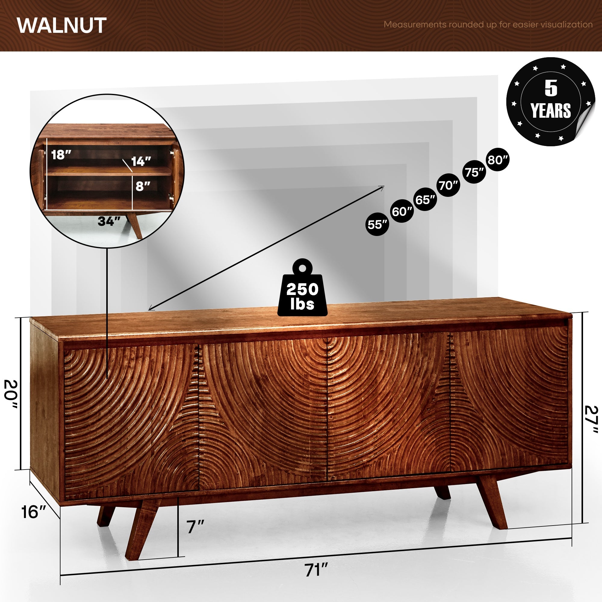 Harmony Solid Wood TV Stand