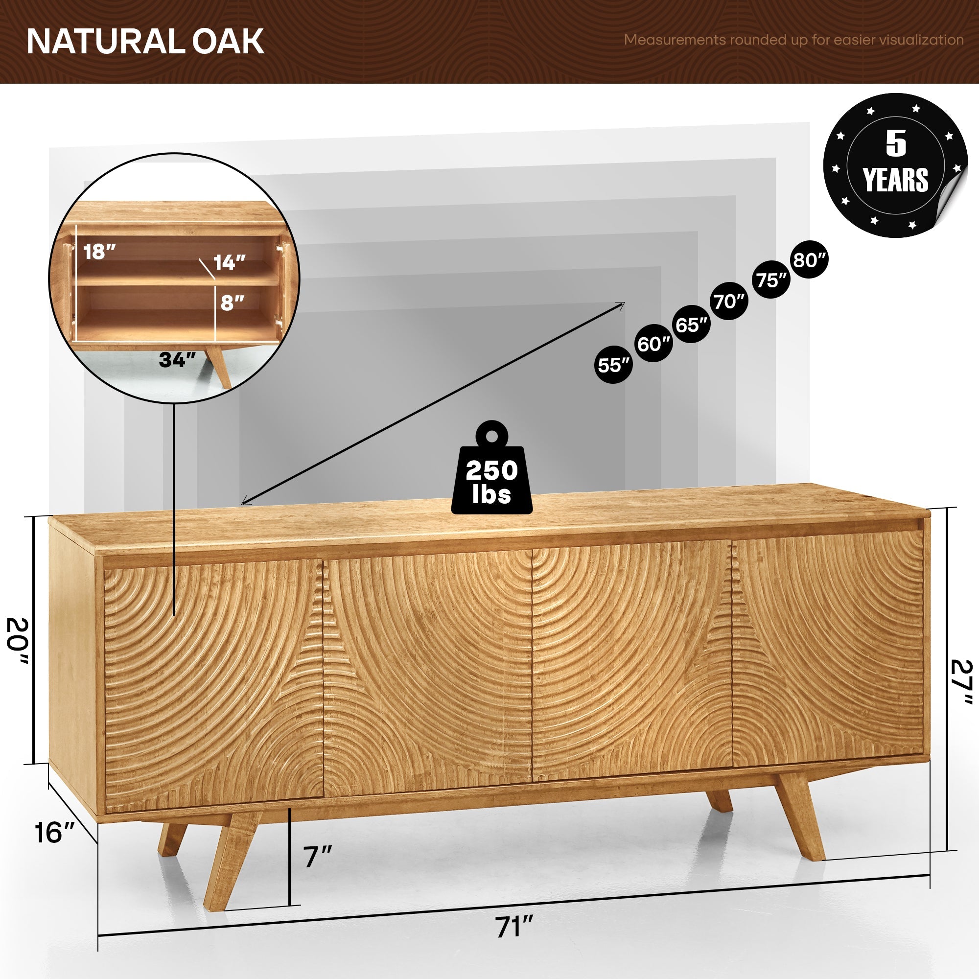 Harmony Solid Wood TV Stand
