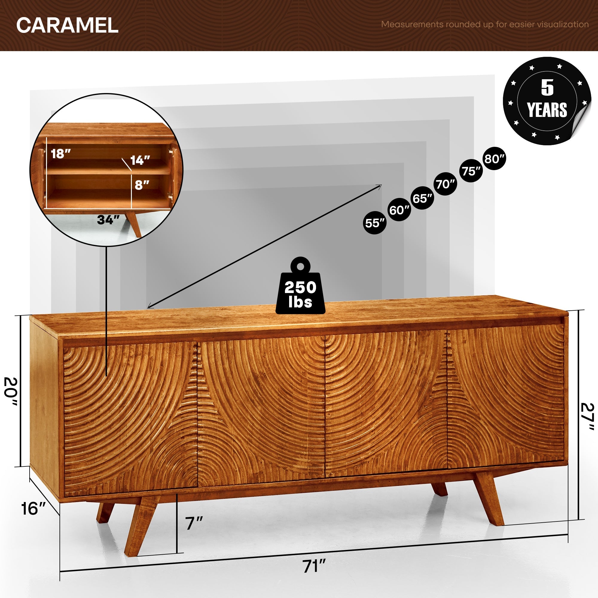 Harmony Solid Wood TV Stand