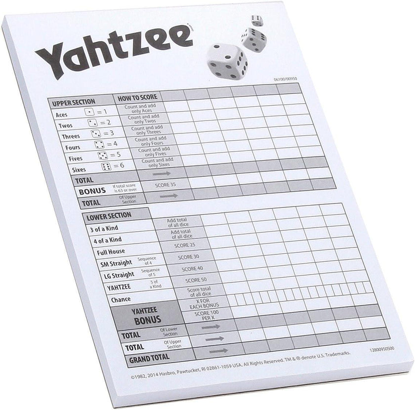 Hasbro - Yahtzee Pads W/Tabs