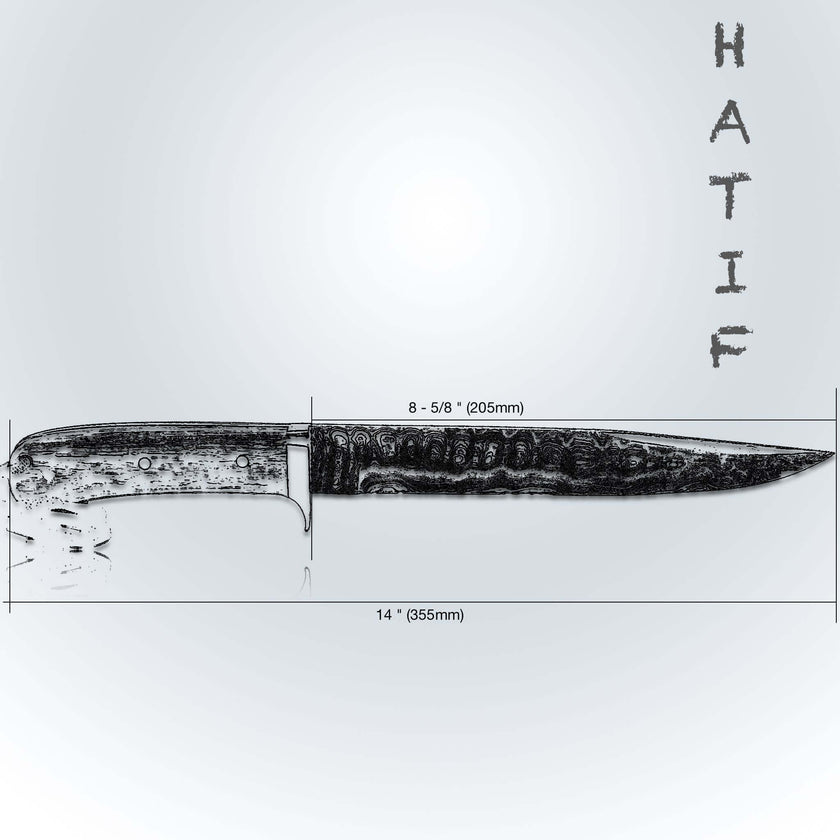 HATIF Bowie Knife 8 inch blade with Original leather Sheath